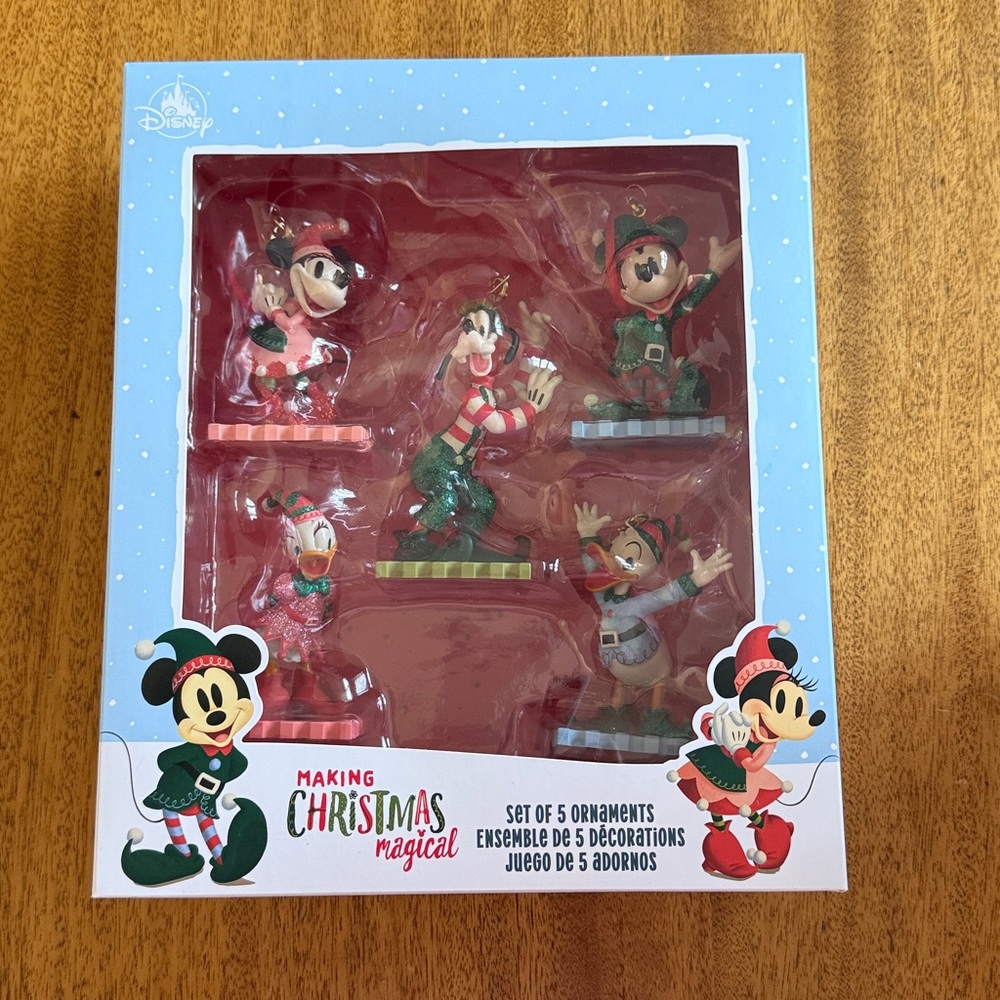 Disney Ornament Set - Mickey Mouse Friends Holiday - Set of 5. NWT